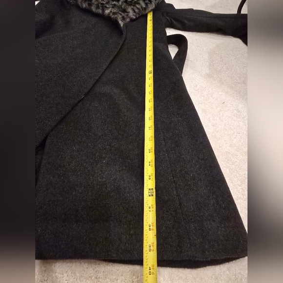 VIA SPIGA WOOL LEOPARD FUR LONG PEA COAT WINTER JACKET SIZE MEDIUM - Picture 15 of 15